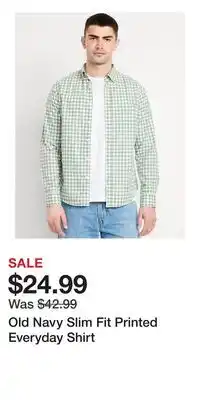 Old Navy Old Navy Slim Fit Printed Everyday Shirt offer