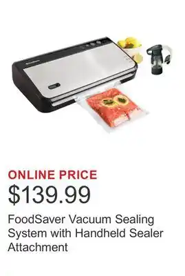 Costco FoodSaver Vacuum Sealing System with Handheld Sealer Attachment offer