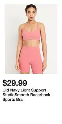 Old Navy Old Navy Light Support StudioSmooth Racerback Sports Bra offer