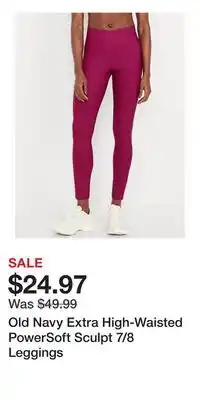 Old Navy Old Navy Extra High-Waisted PowerSoft Sculpt 7/8 Leggings offer