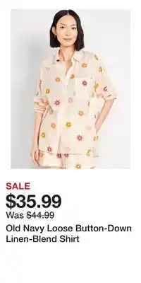 Old Navy Old Navy Loose Button-Down Linen-Blend Shirt offer