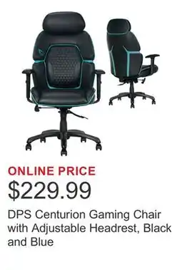 Costco DPS Centurion Gaming Chair with Adjustable Headrest, Black and Blue offer