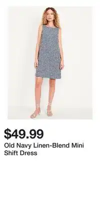 Old Navy Old Navy Linen-Blend Mini Shift Dress offer