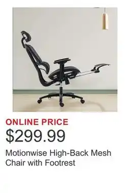 Costco Motionwise High-Back Mesh Chair with Footrest offer