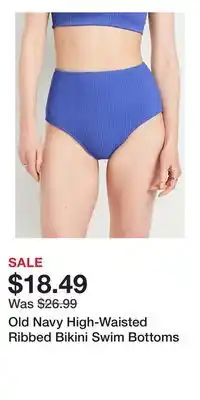 Old Navy Old Navy High-Waisted Ribbed Bikini Swim Bottoms offer