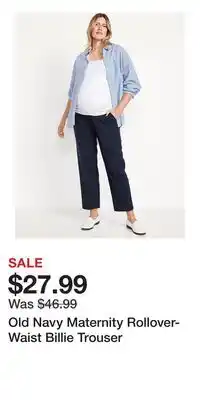 Old Navy Old Navy Maternity Rollover-Waist Billie Trouser offer