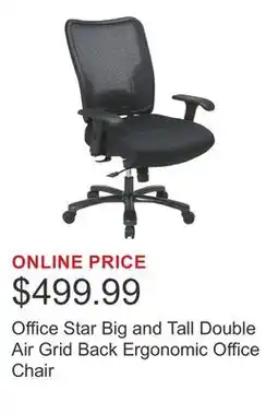 Costco Office Star Big and Tall Double Air Grid Back Ergonomic Office Chair offer