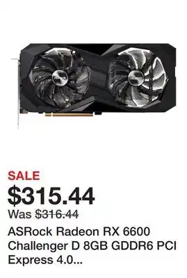 Newegg ASRock Radeon RX 6600 Challenger D 8GB GDDR6 PCI Express 4.0 Graphics Card RX6600 CLD 8G offer