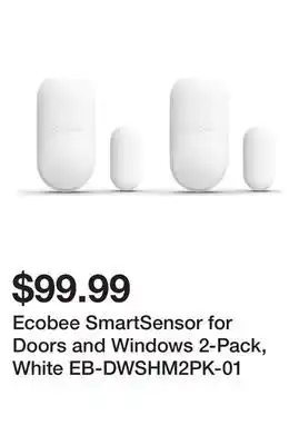 Newegg Ecobee SmartSensor for Doors and Windows 2-Pack, White EB-DWSHM2PK-01 offer