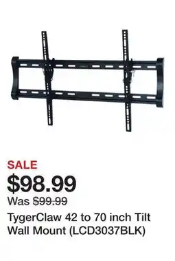 Newegg TygerClaw 42 to 70 inch Tilt Wall Mount (LCD3037BLK) offer