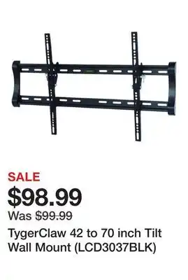 Newegg TygerClaw 42 to 70 inch Tilt Wall Mount (LCD3037BLK) offer