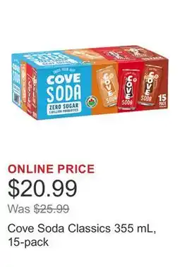 Costco Cove Soda Classics 355 mL, 15-pack offer