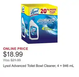 Costco Lysol Advanced Toilet Bowl Cleaner, 4 × 946 mL offer