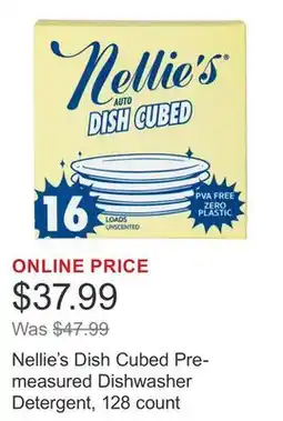 Costco Nellie's Dish Cubed Pre-measured Dishwasher Detergent, 128 count offer