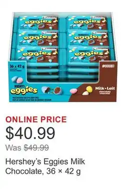 Costco Hershey's Eggies Milk Chocolate, 36 × 42 g offer