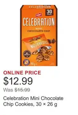 Costco Celebration Mini Chocolate Chip Cookies, 30 × 26 g offer