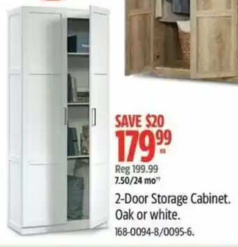 Canadian Tire 2-Door Storage Cabinet. Oak or white offer