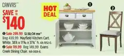 Canadian Tire Mayfield kitchen cart white offer