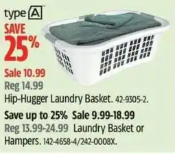 Canadian Tire Type a hip-hugger laundry basket offer