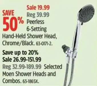 Canadian Tire Hand-held shower head chrome/black offer