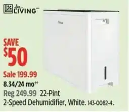 Canadian Tire For living 2-speed dehumidifier white offer