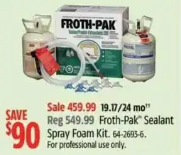 Canadian Tire Froth-pak sealant spray foam kit offer