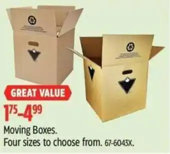 Canadian Tire Moving Boxes Four sizes to choose from offer