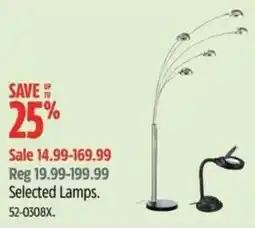 Canadian Tire Selected lamps offer