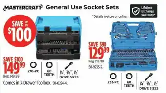 Canadian Tire Mastercraft general use socket sets offer