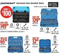 Canadian Tire Mastercraft general use socket sets offer