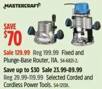 Canadian Tire Mastercraft Fixed and Plunge-Base Router offer