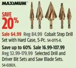 Canadian Tire Maximum cobalt step drill set with hard case offer