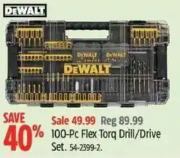 Canadian Tire Dewalt 100-pc flex torq drill/drive set offer