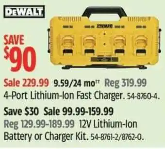 Canadian Tire DEWALT 4-Port Lithium-lon Fast Charger offer