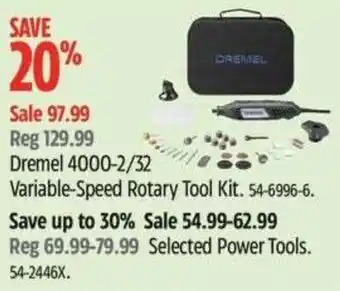 Canadian Tire Dremel 4000-2/32 Variable-Speed Rotary Tool Kit offer