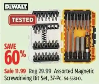 Canadian Tire Dewalt Magnetic Screwdriving Bit Set offer