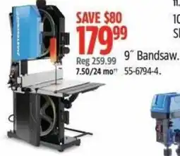 Canadian Tire Mastercraft 9" Bandsaw offer