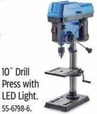 Canadian Tire Mastercraft 10" drill press with led light offer