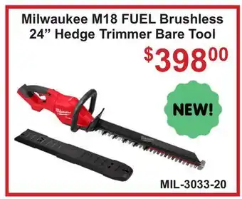 Atlas Tools & Machinery Milwaukee M18 FUEL Brushless 24 Hedge Trimmer Bare Tool offer