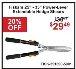 Atlas Tools & Machinery Fiskars 25 - 33 Power-Lever Extendable Hedge Shears offer