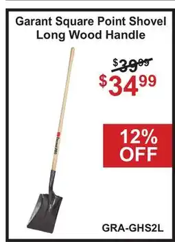 Atlas Tools & Machinery Garant Square Point Shovel Long Wood Handle offer