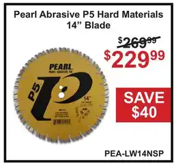 Atlas Tools & Machinery Pearl Abrasive P5 Hard Materials 14 Blade offer