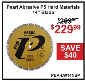 Atlas Tools & Machinery Pearl Abrasive P5 Hard Materials 14 Blade offer