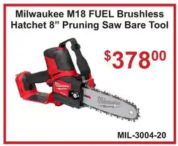 Atlas Tools & Machinery Milwaukee M18 FUEL Brushless Hatchet 8 Pruning Saw Bare Tool offer