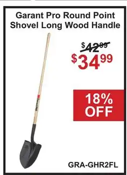 Atlas Tools & Machinery Garant Pro Round Point Shovel Long Wood Handle offer