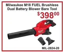 Atlas Tools & Machinery Milwaukee M18 FUEL Brushless Dual Battery Blower Bare Tool offer