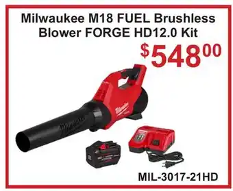 Atlas Tools & Machinery Milwaukee M18 FUEL Brushless Blower FORGE HD12.0 Kit offer