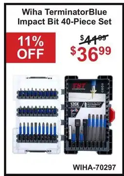 Atlas Tools & Machinery Wiha TerminatorBlue Impact Bit 40-Piece Set offer