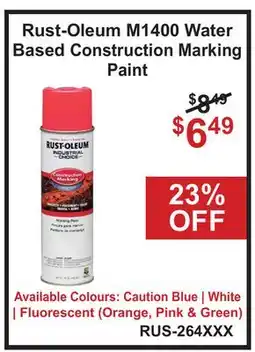 Atlas Tools & Machinery Rust-Oleum M1400 Water Based Construction Marking Paint offer