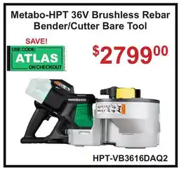 Atlas Tools & Machinery Metabo-HPT 36V Brushless Rebar Bender/Cutter Bare Tool offer